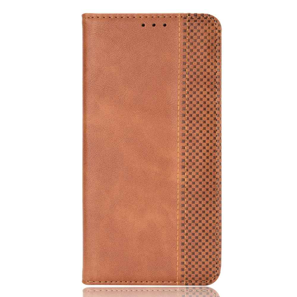 For vivo X300 Pro 5G Leather Case Wallet Stand Retro Texture Phone Cover - Brown