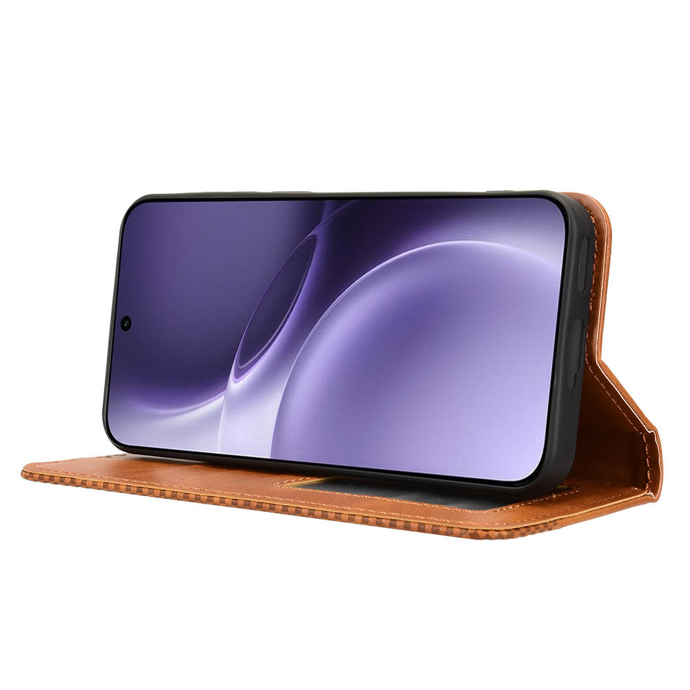 For vivo X300 Pro 5G Leather Case Wallet Stand Retro Texture Phone Cover - Brown