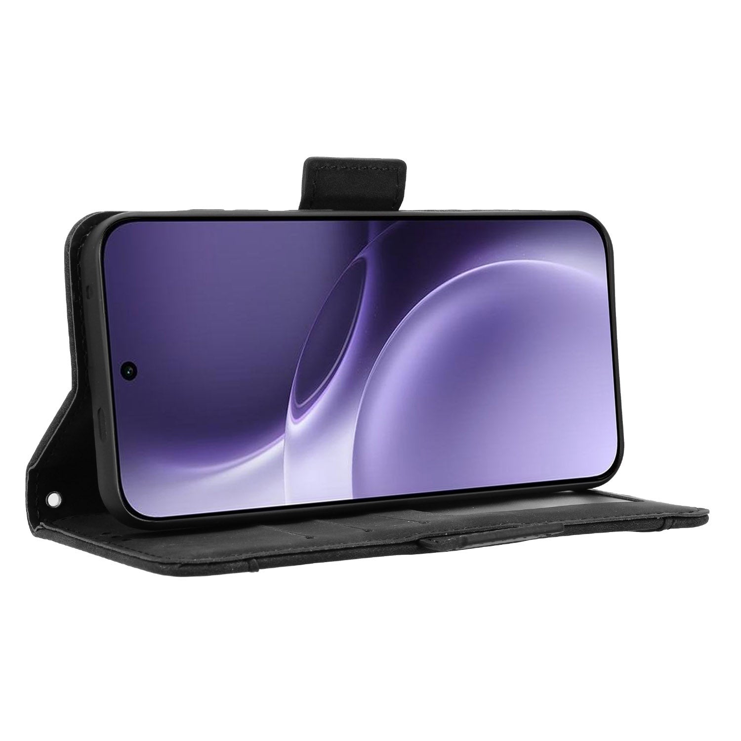 For vivo X300 Pro 5G Leather Case Phone Wallet Cover with Multiple Card Slots - Black