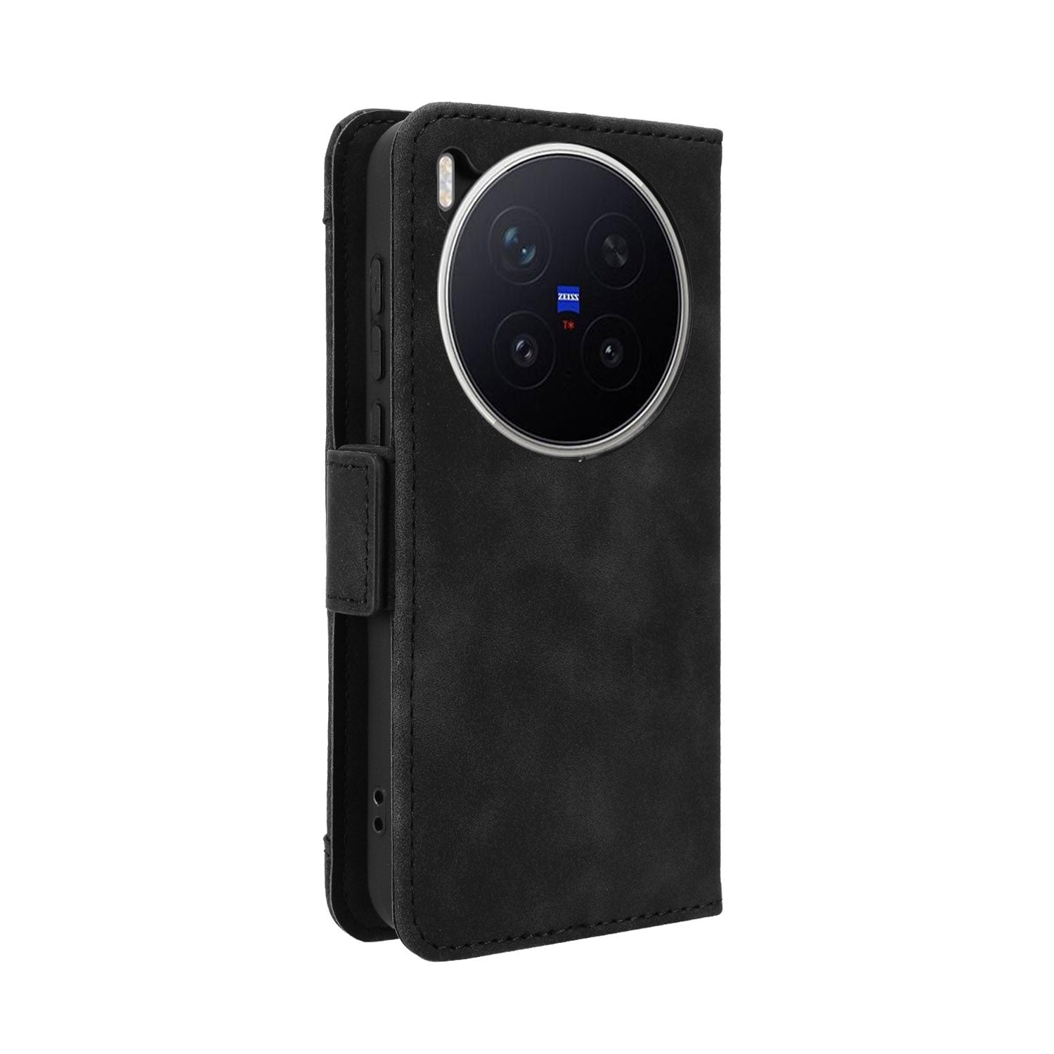 For vivo X300 Pro 5G Leather Case Phone Wallet Cover with Multiple Card Slots - Black
