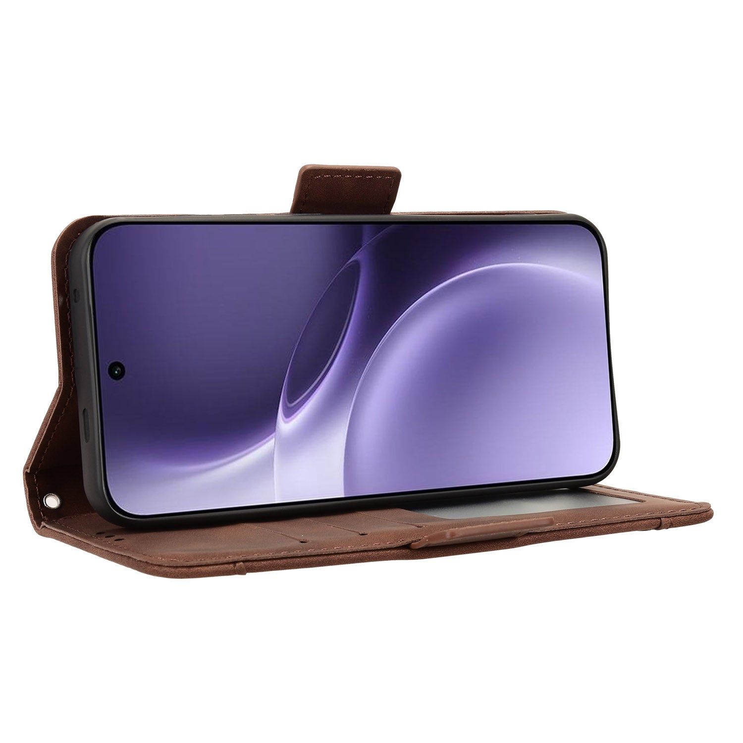 For vivo X300 Pro 5G Leather Case Phone Wallet Cover with Multiple Card Slots - Brown
