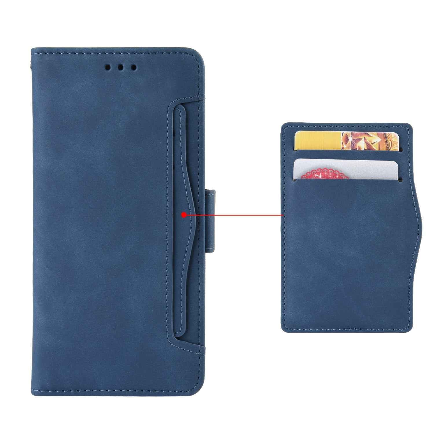 For vivo X300 Pro 5G Leather Case Phone Wallet Cover with Multiple Card Slots - Blue