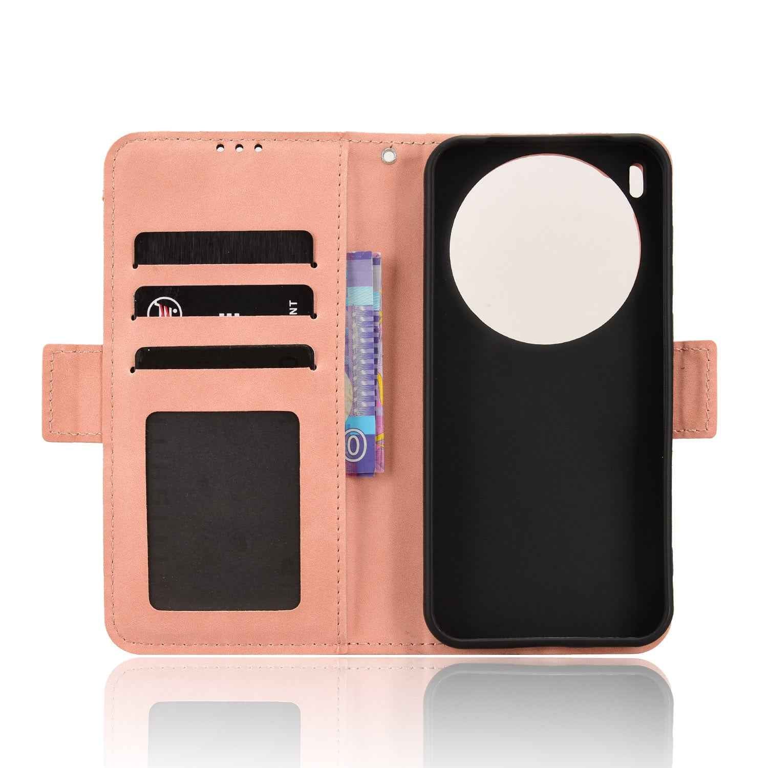 For vivo X300 Pro 5G Leather Case Phone Wallet Cover with Multiple Card Slots - Pink