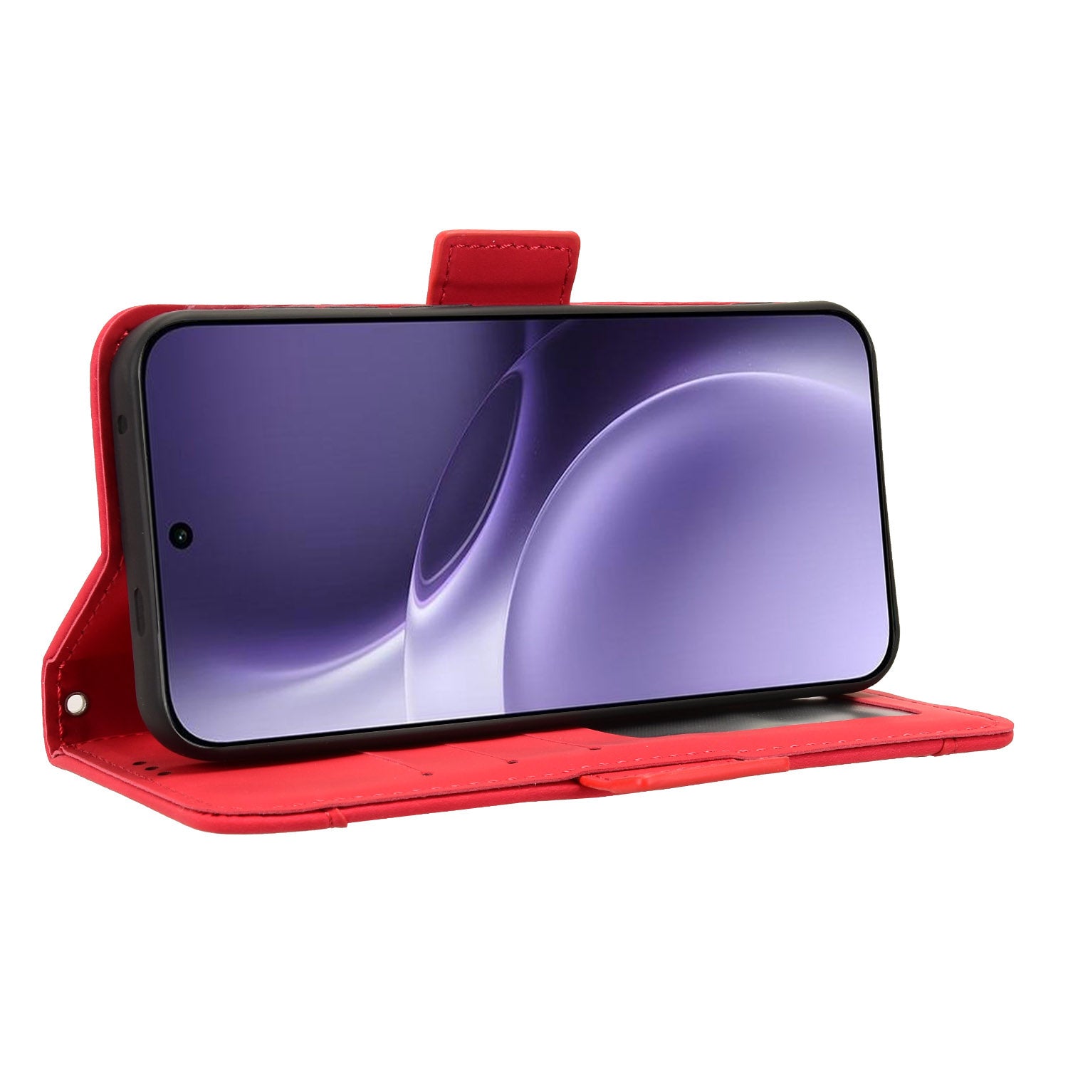 For vivo X300 Pro 5G Leather Case Phone Wallet Cover with Multiple Card Slots - Red