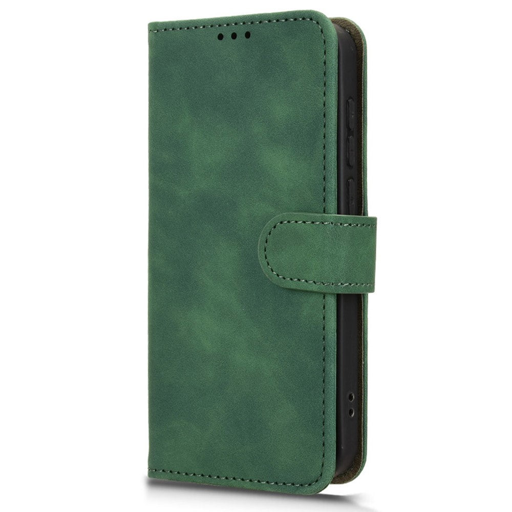 For vivo X300 5G Leather Case Skin Feel Anti Drop Wallet Flip Phone Cover - Green