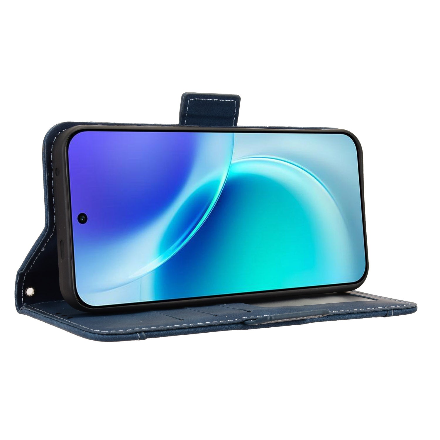 For vivo X300 5G Leather Case Phone Wallet Cover with Multiple Card Slots - Blue