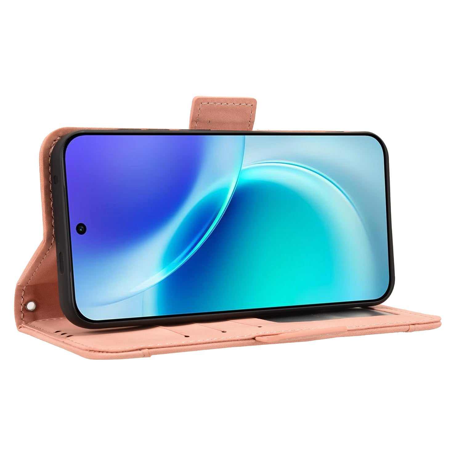 For vivo X300 5G Leather Case Phone Wallet Cover with Multiple Card Slots - Pink