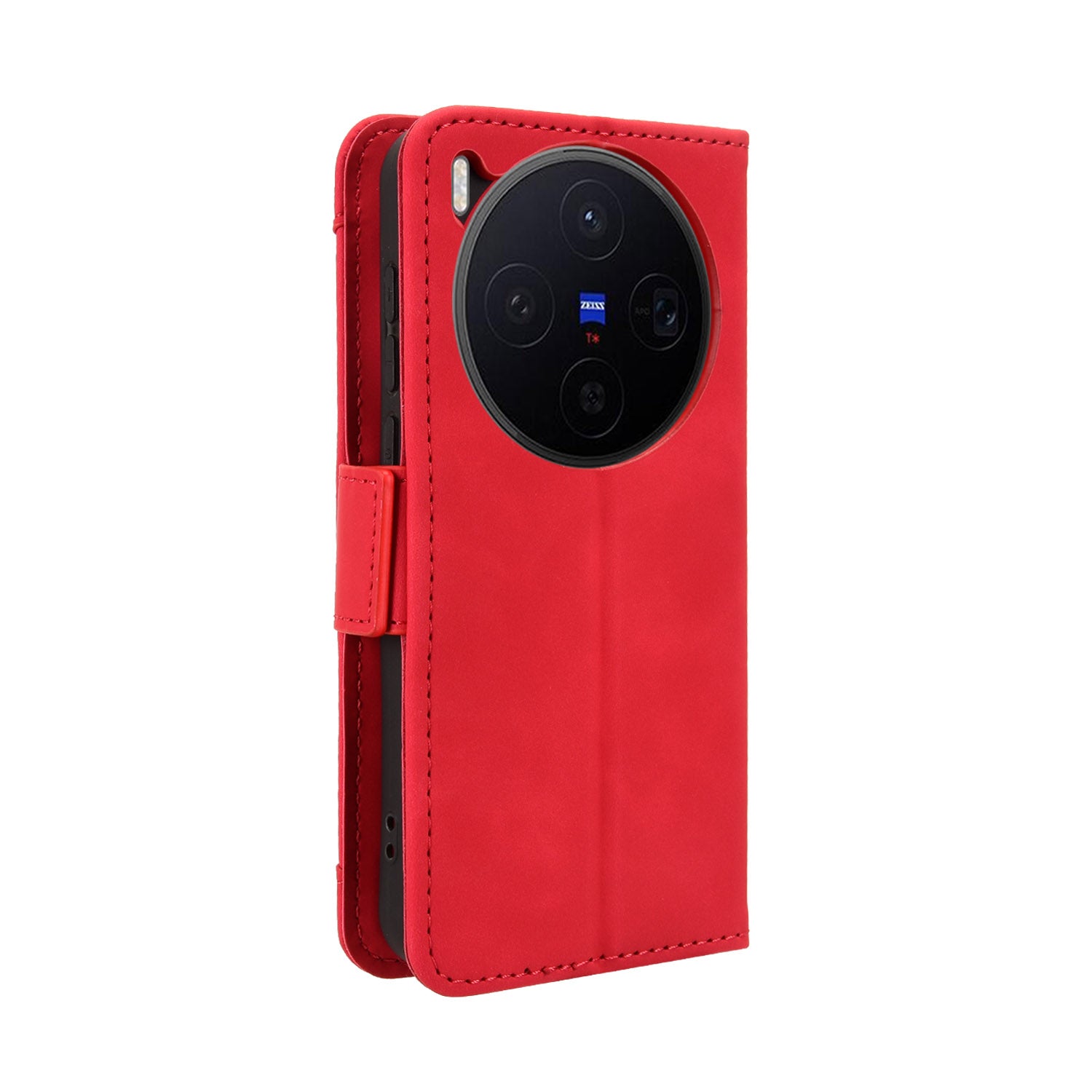 For vivo X300 5G Leather Case Phone Wallet Cover with Multiple Card Slots - Red