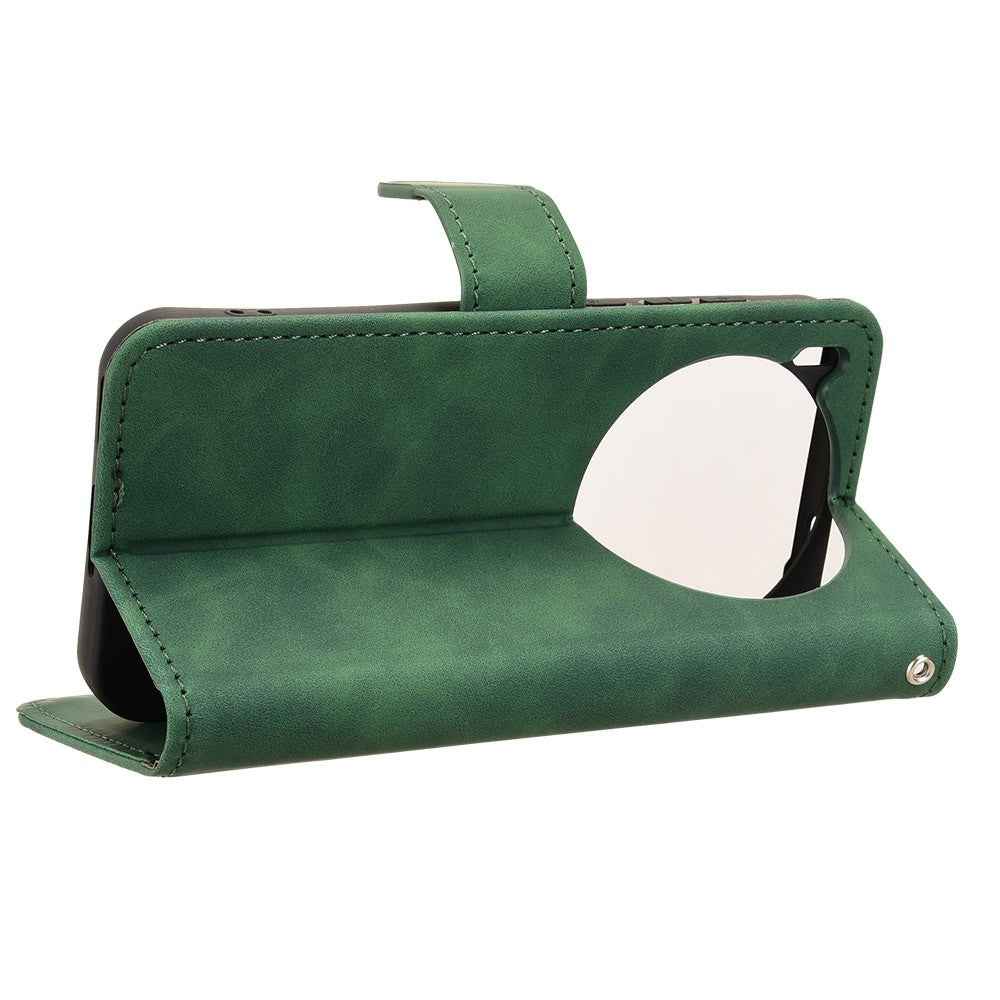 For vivo X300 Pro 5G Leather Case Skin Feel Anti Drop Wallet Flip Phone Cover - Green