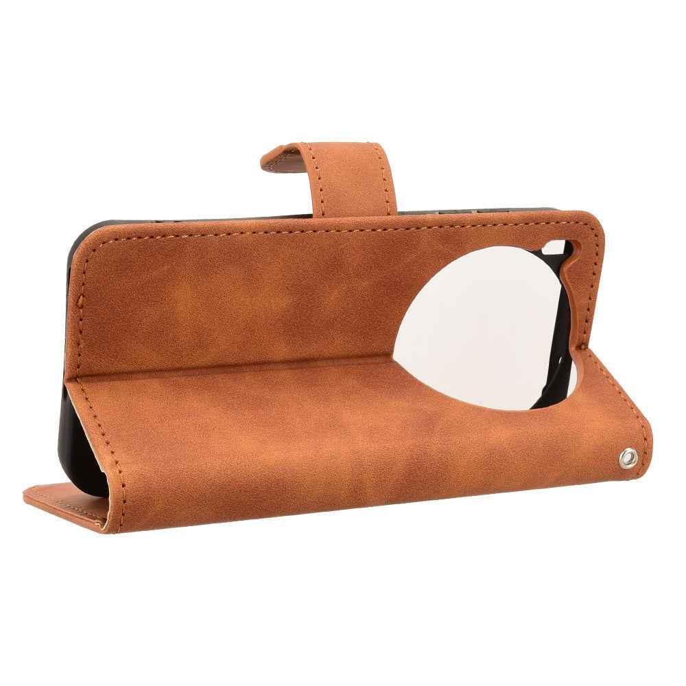 For vivo X300 Pro 5G Leather Case Skin Feel Anti Drop Wallet Flip Phone Cover - Brown