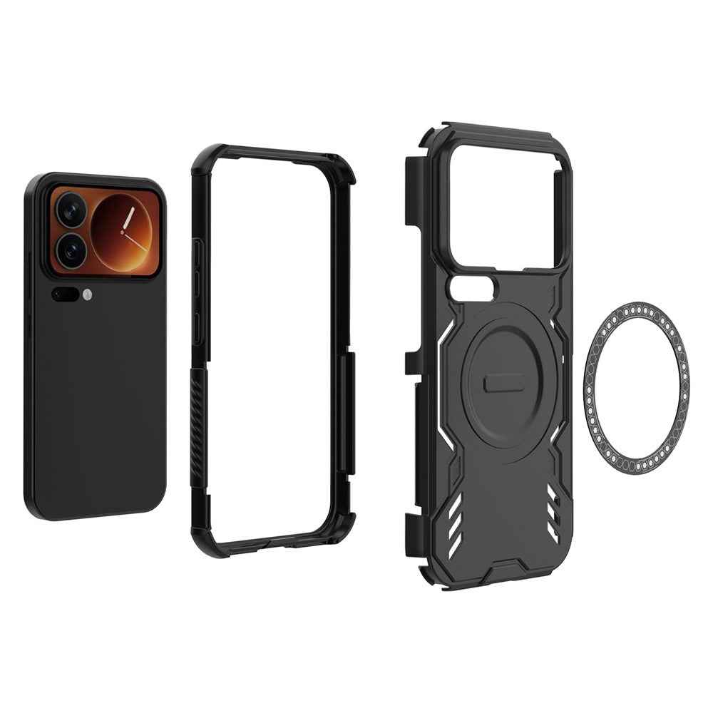 For Xiaomi 17 Pro Magnetic Case Butterfly Armor Hollow Heat Dissipation PC + TPU Phone Cover - Green
