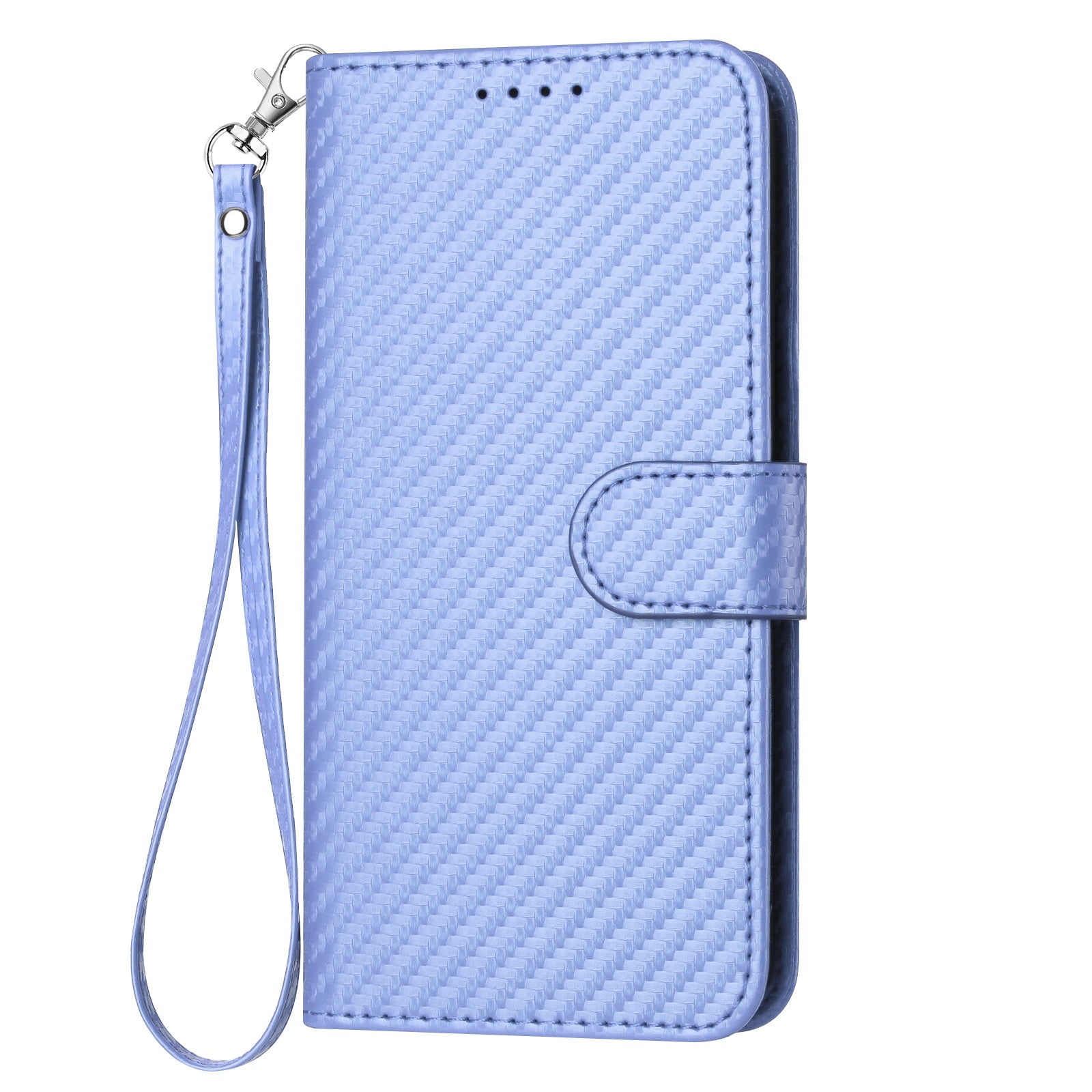 For Xiaomi 17 Pro Max Wallet Case with Strap Carbon Fiber Texture Leather Mobile Cover - Purple