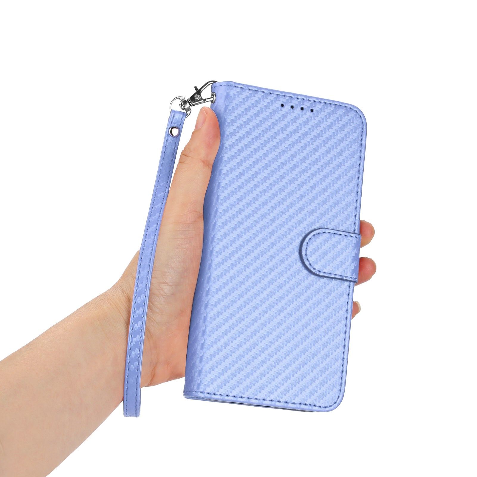 For Xiaomi 17 Pro Max Wallet Case with Strap Carbon Fiber Texture Leather Mobile Cover - Purple