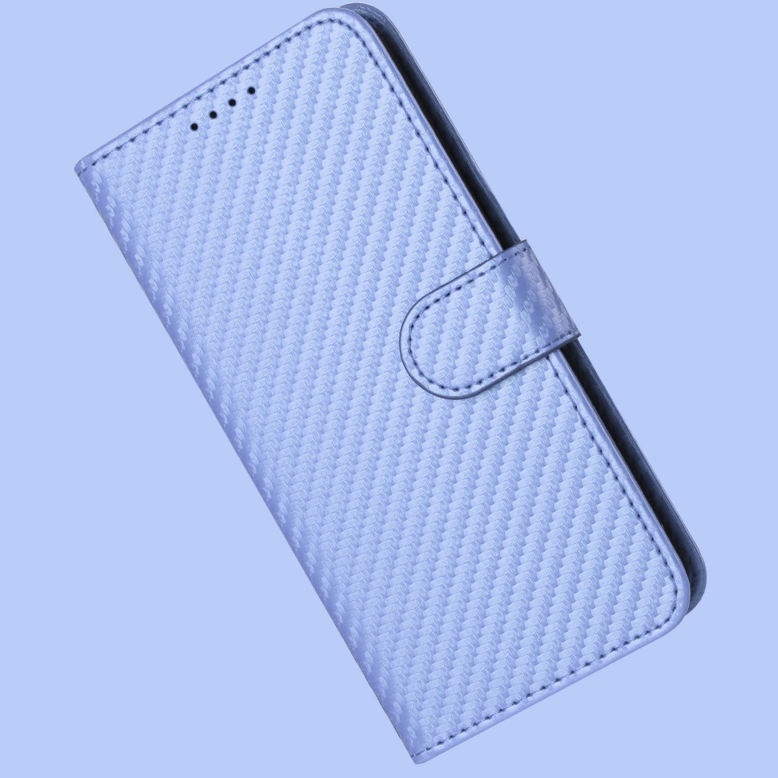For Xiaomi 17 Pro Max Wallet Case with Strap Carbon Fiber Texture Leather Mobile Cover - Purple