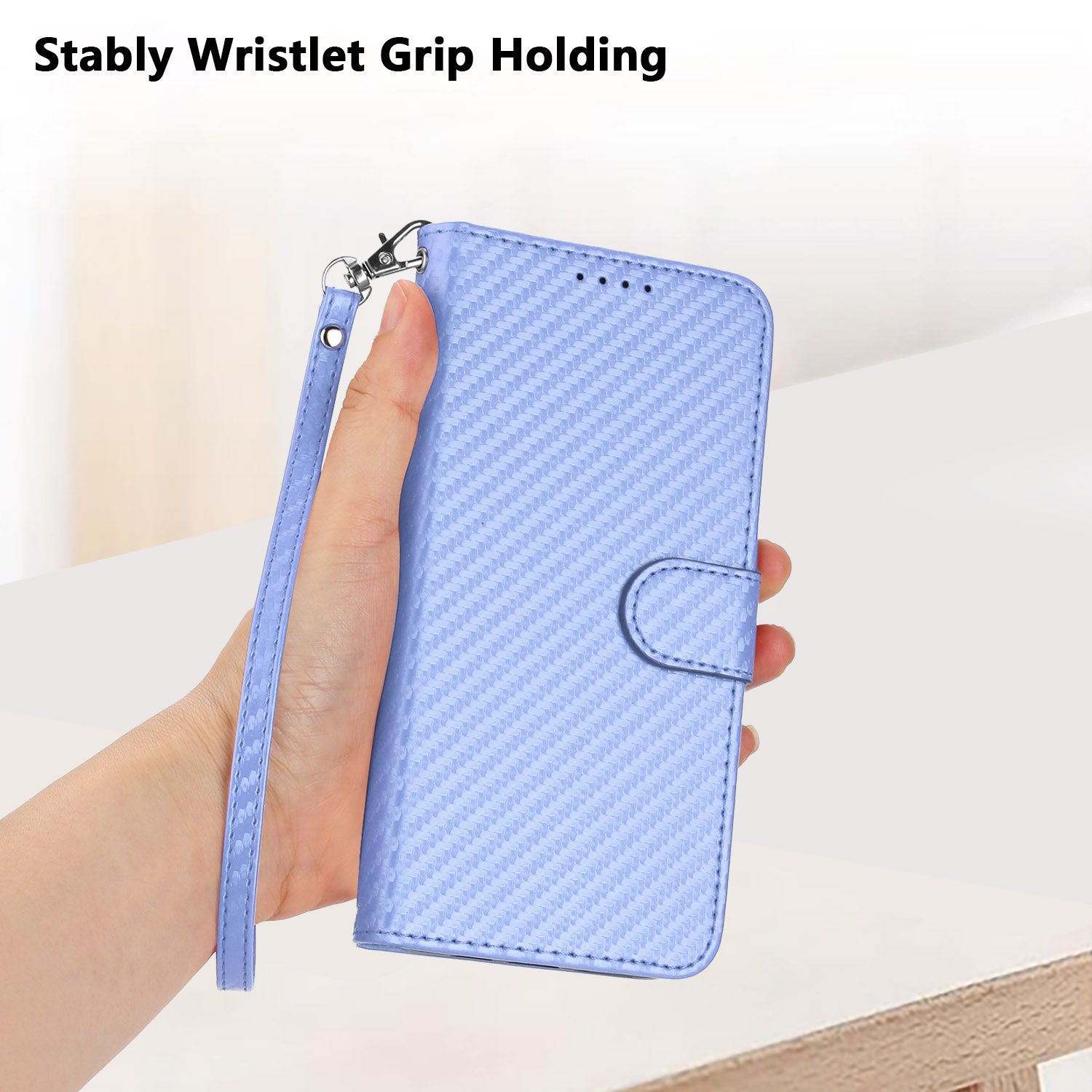 For Xiaomi 17 Pro Max Wallet Case with Strap Carbon Fiber Texture Leather Mobile Cover - Purple