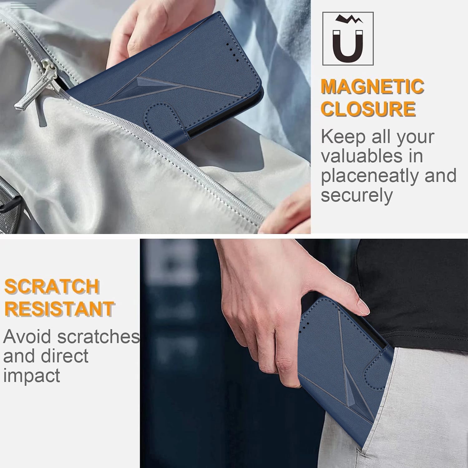 For Xiaomi 17 Pro Max Case Triangle Imprint Leather Phone Cover with Lanyard - Royal Blue