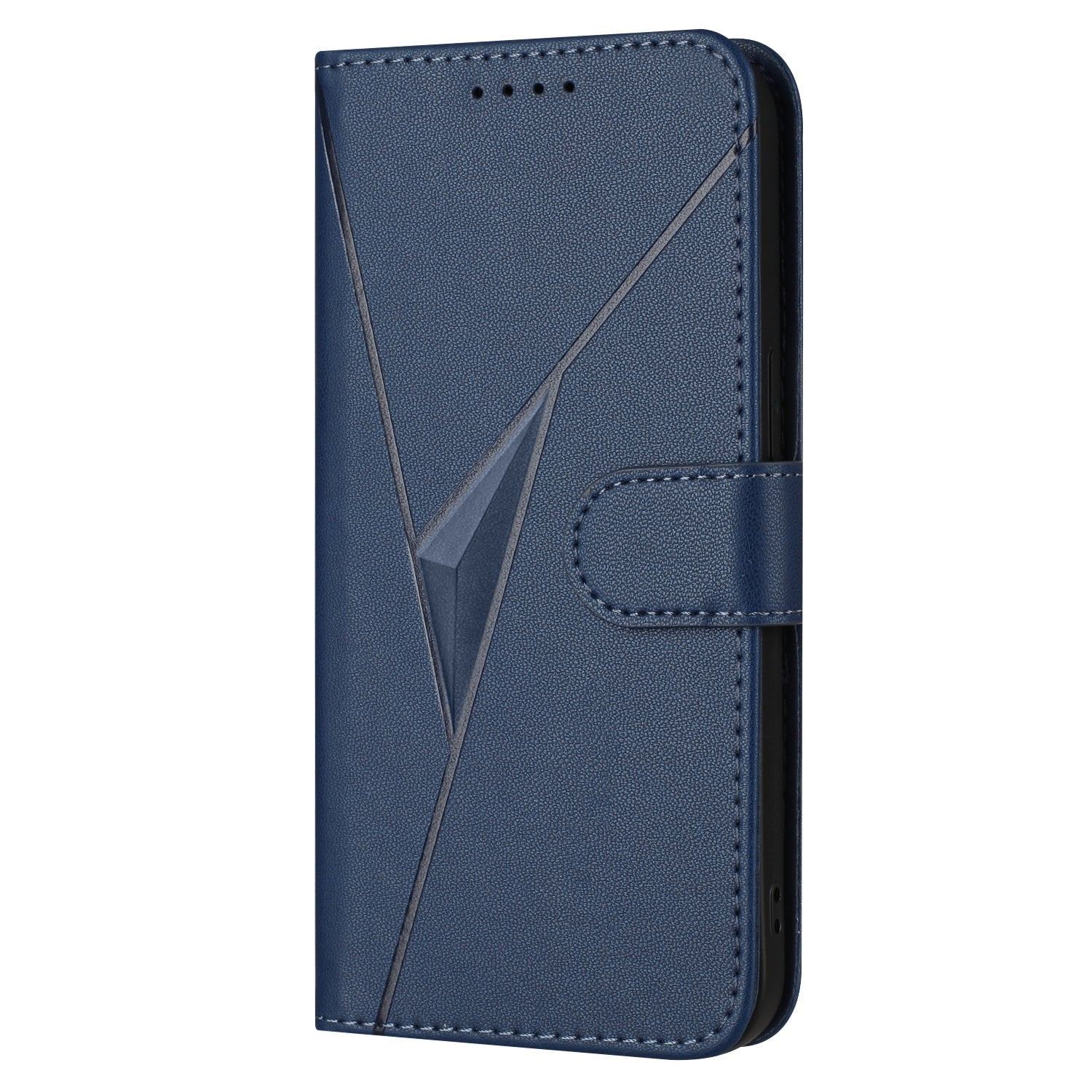 For Xiaomi 17 Pro Max Case Triangle Imprint Leather Phone Cover with Lanyard - Royal Blue