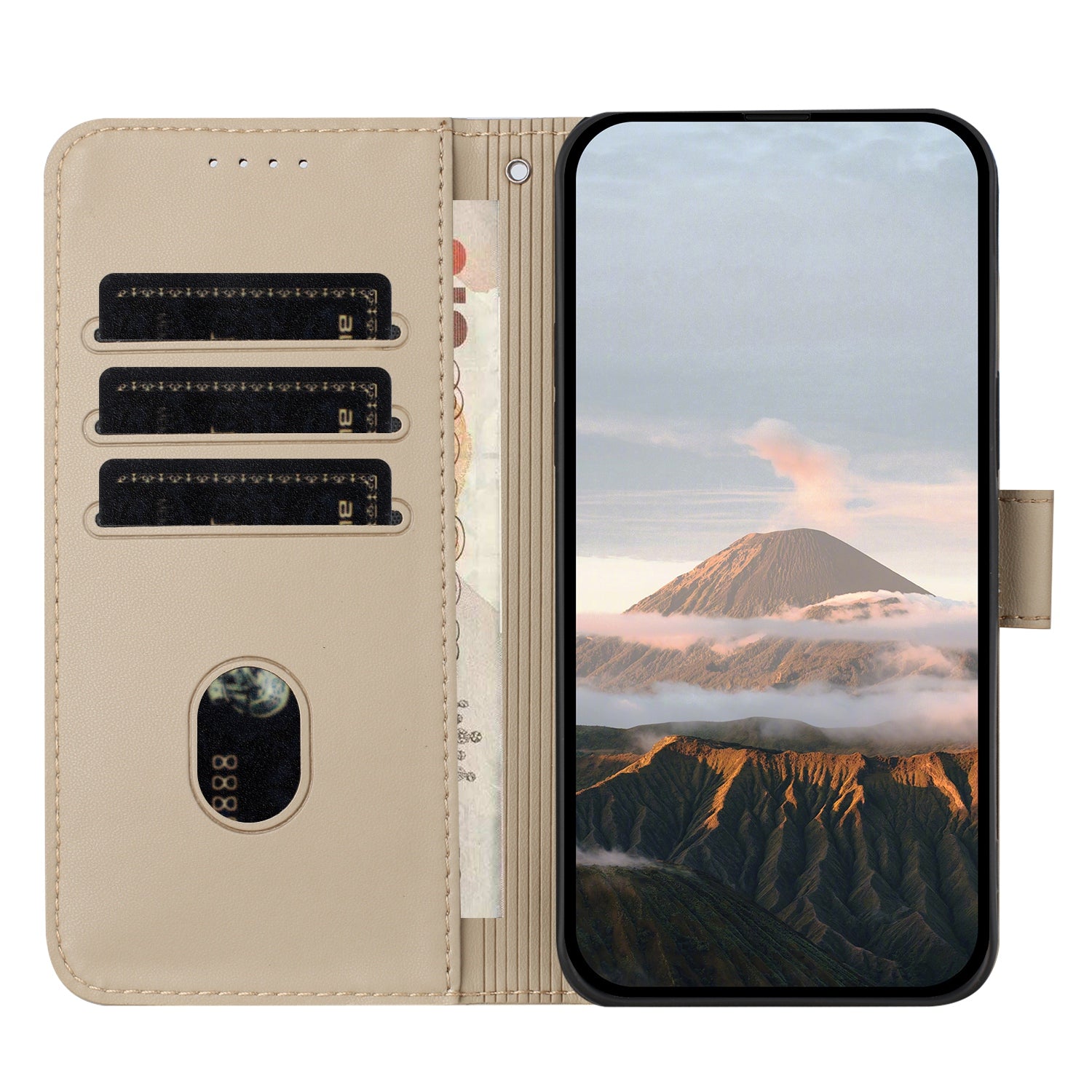For Xiaomi 17 Pro Max Case Triangle Imprint Leather Phone Cover with Lanyard - Golden