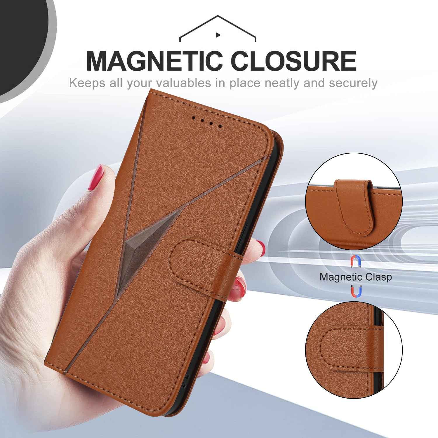 For Xiaomi 17 Pro Case Triangle Imprint Leather Phone Cover with Lanyard - Coffee