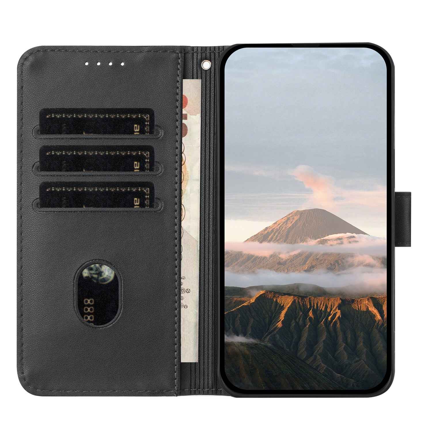 For Xiaomi 17 Pro Case Triangle Imprint Leather Phone Cover with Lanyard - Black