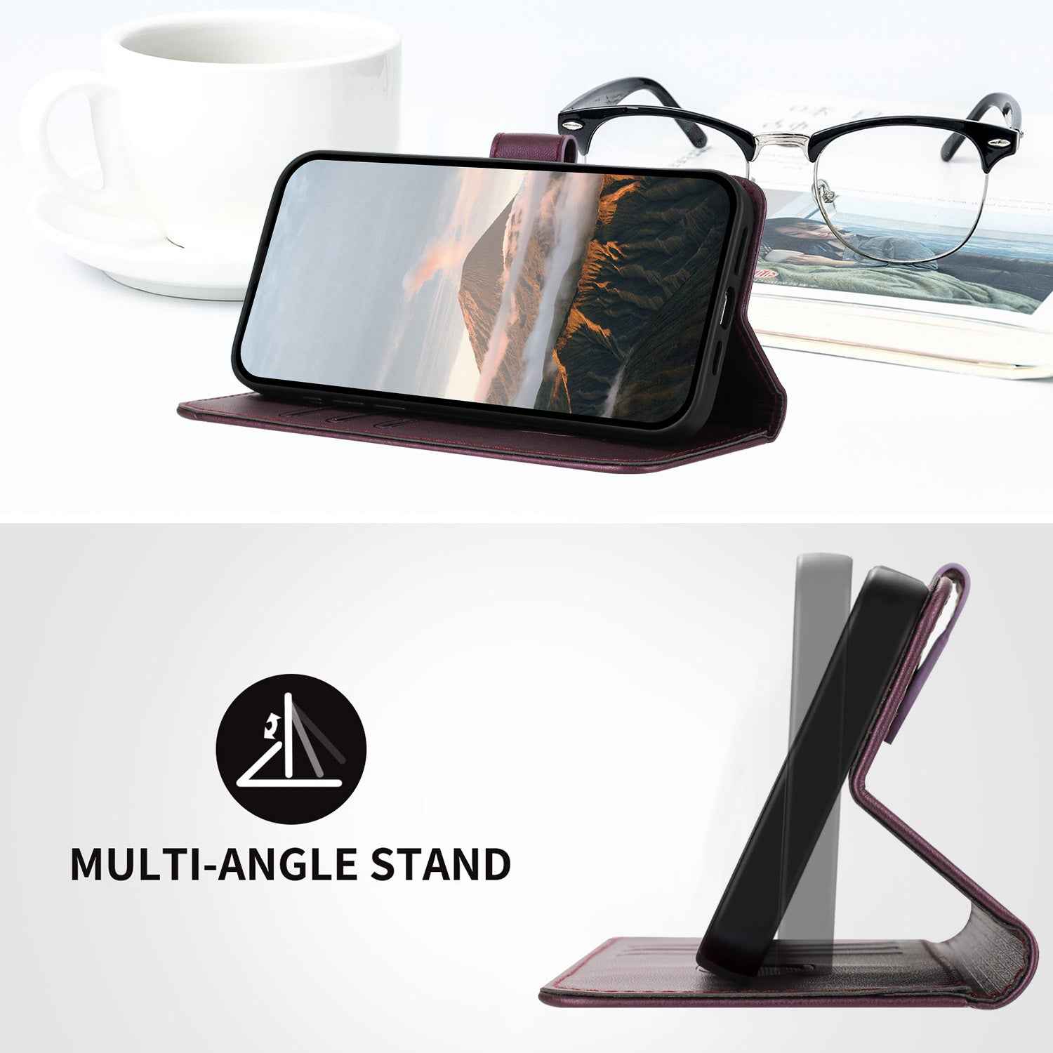 For Xiaomi 17 Pro Case Triangle Imprint Leather Phone Cover with Lanyard - Dark Purple