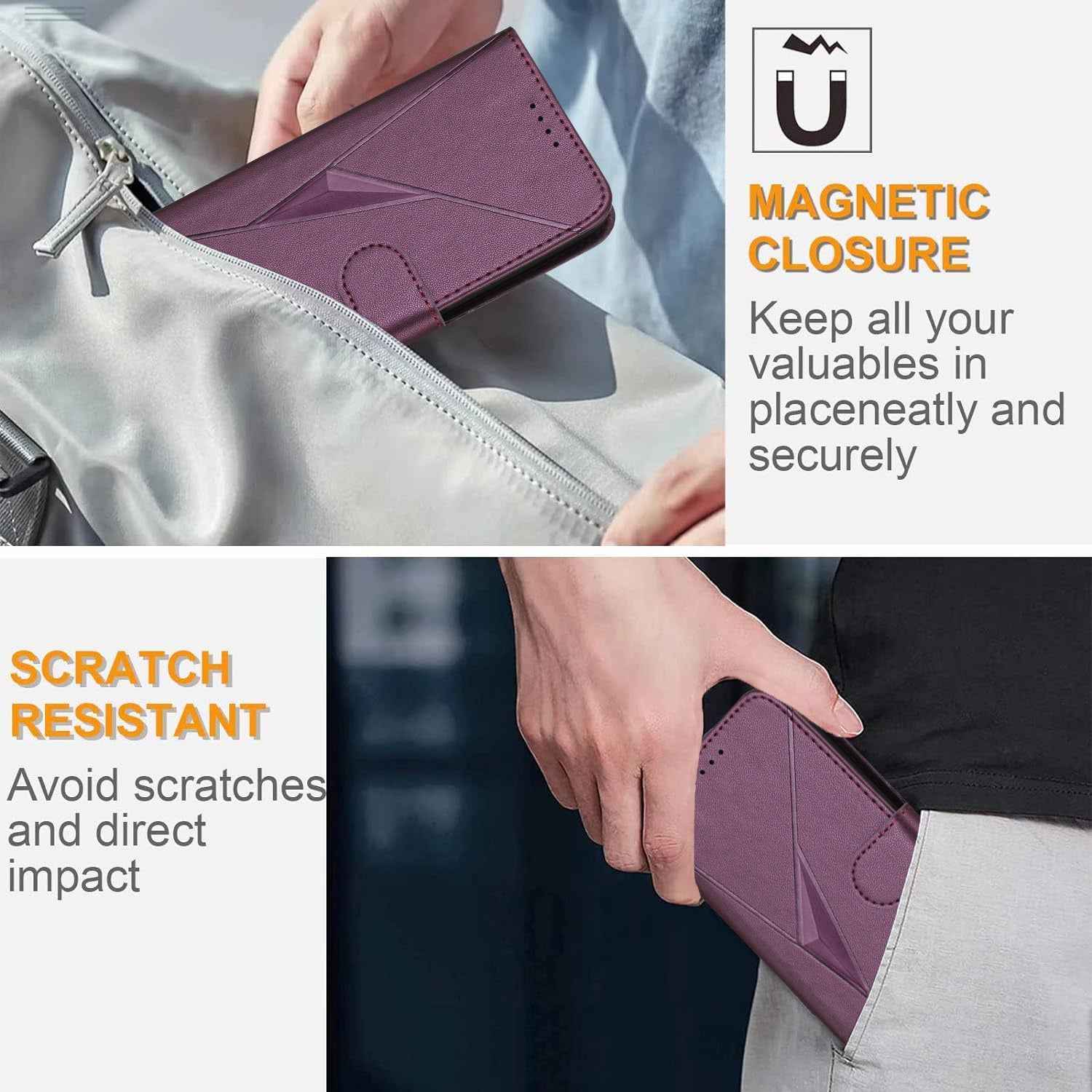 For Xiaomi 17 Pro Case Triangle Imprint Leather Phone Cover with Lanyard - Dark Purple