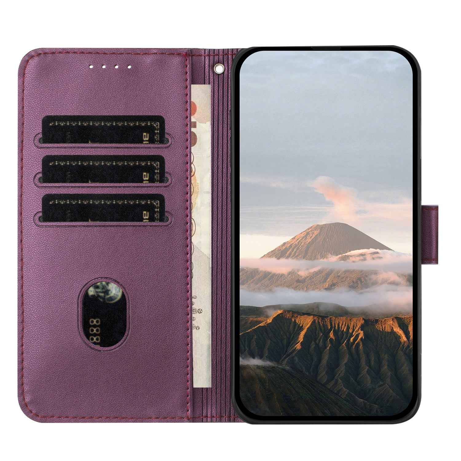 For Xiaomi 17 Pro Case Triangle Imprint Leather Phone Cover with Lanyard - Dark Purple