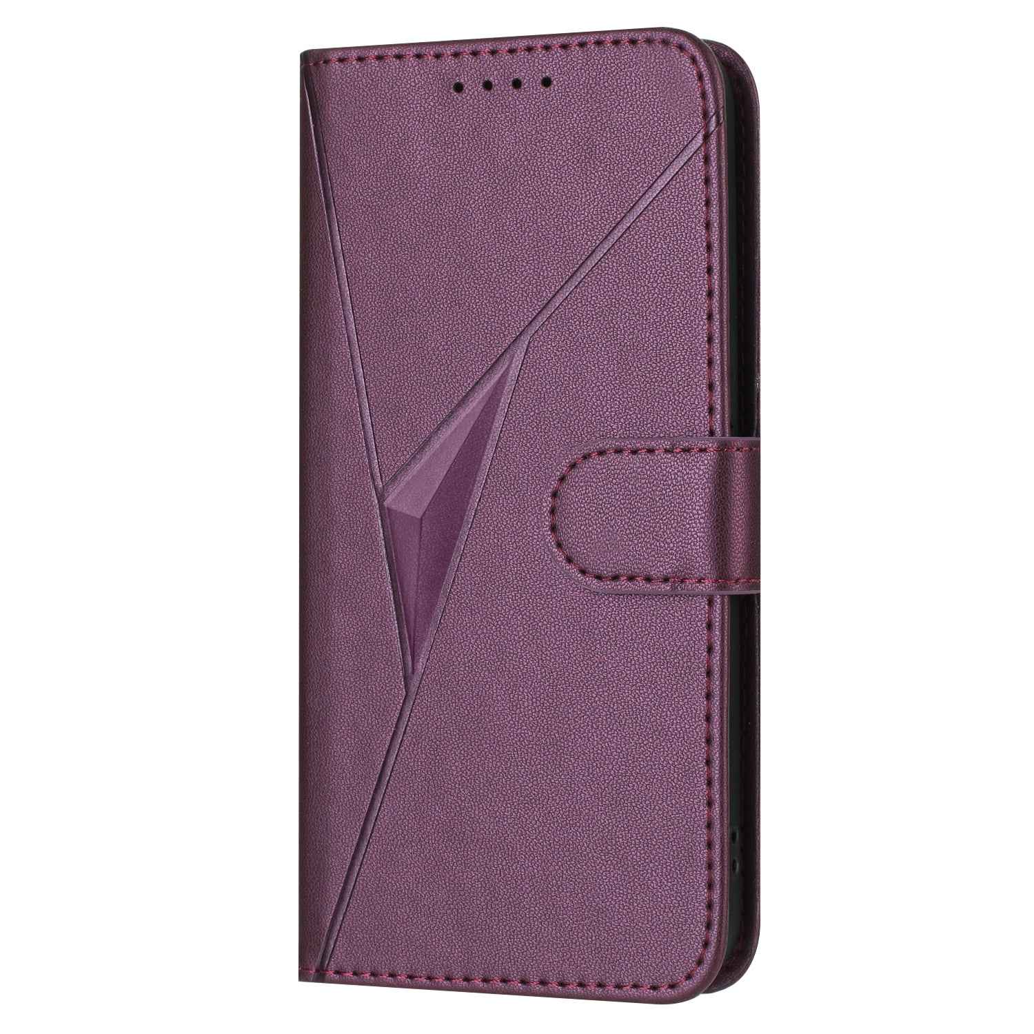 For Xiaomi 17 Pro Case Triangle Imprint Leather Phone Cover with Lanyard - Dark Purple