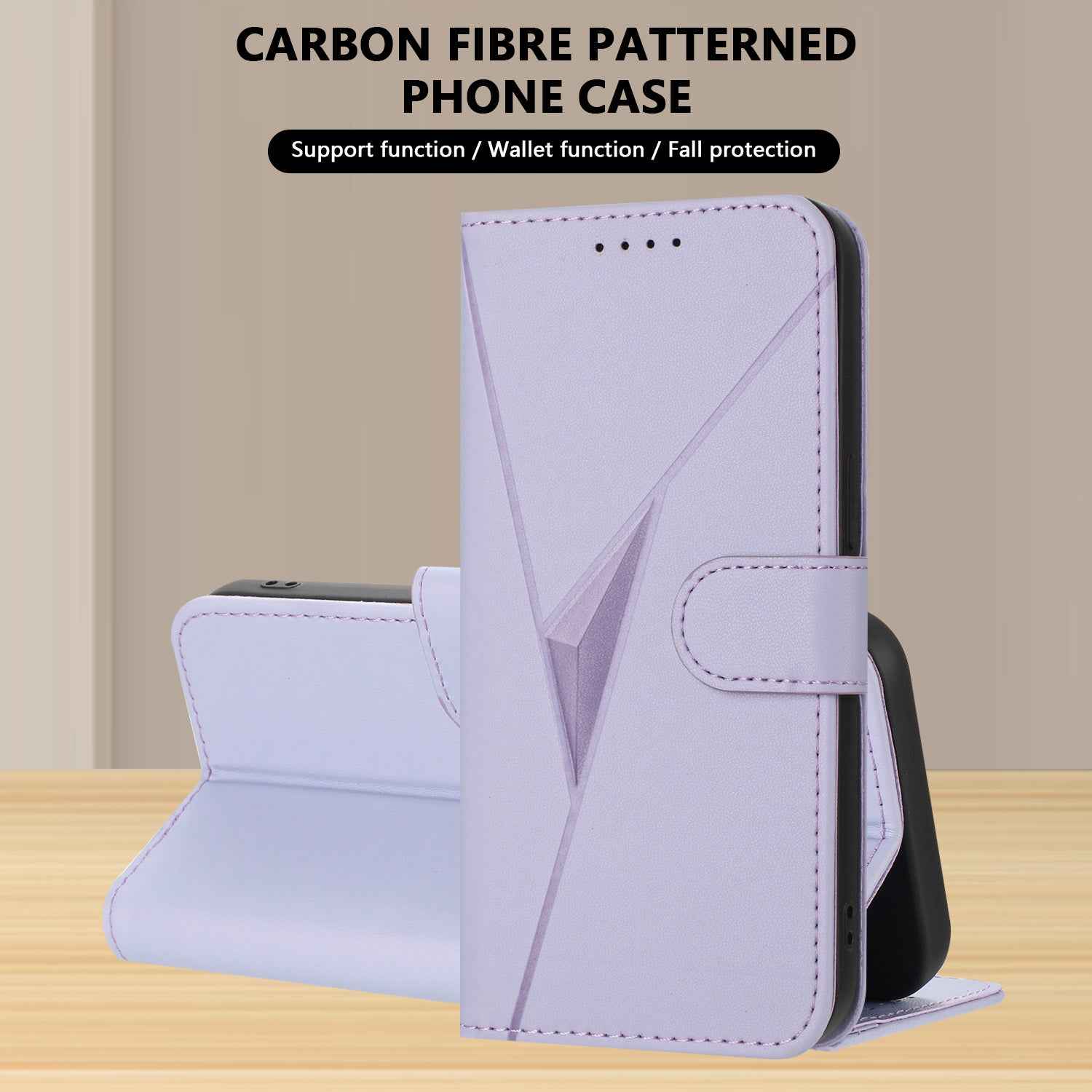 For Xiaomi 17 Pro Case Triangle Imprint Leather Phone Cover with Lanyard - Light Purple