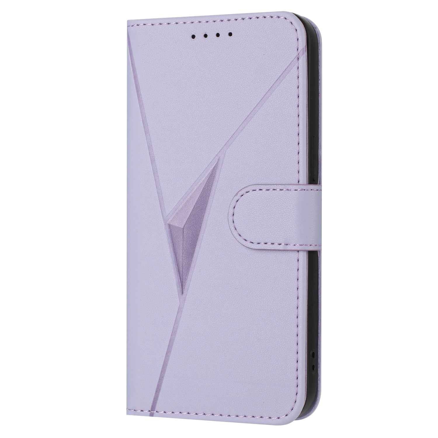 For Xiaomi 17 Pro Case Triangle Imprint Leather Phone Cover with Lanyard - Light Purple