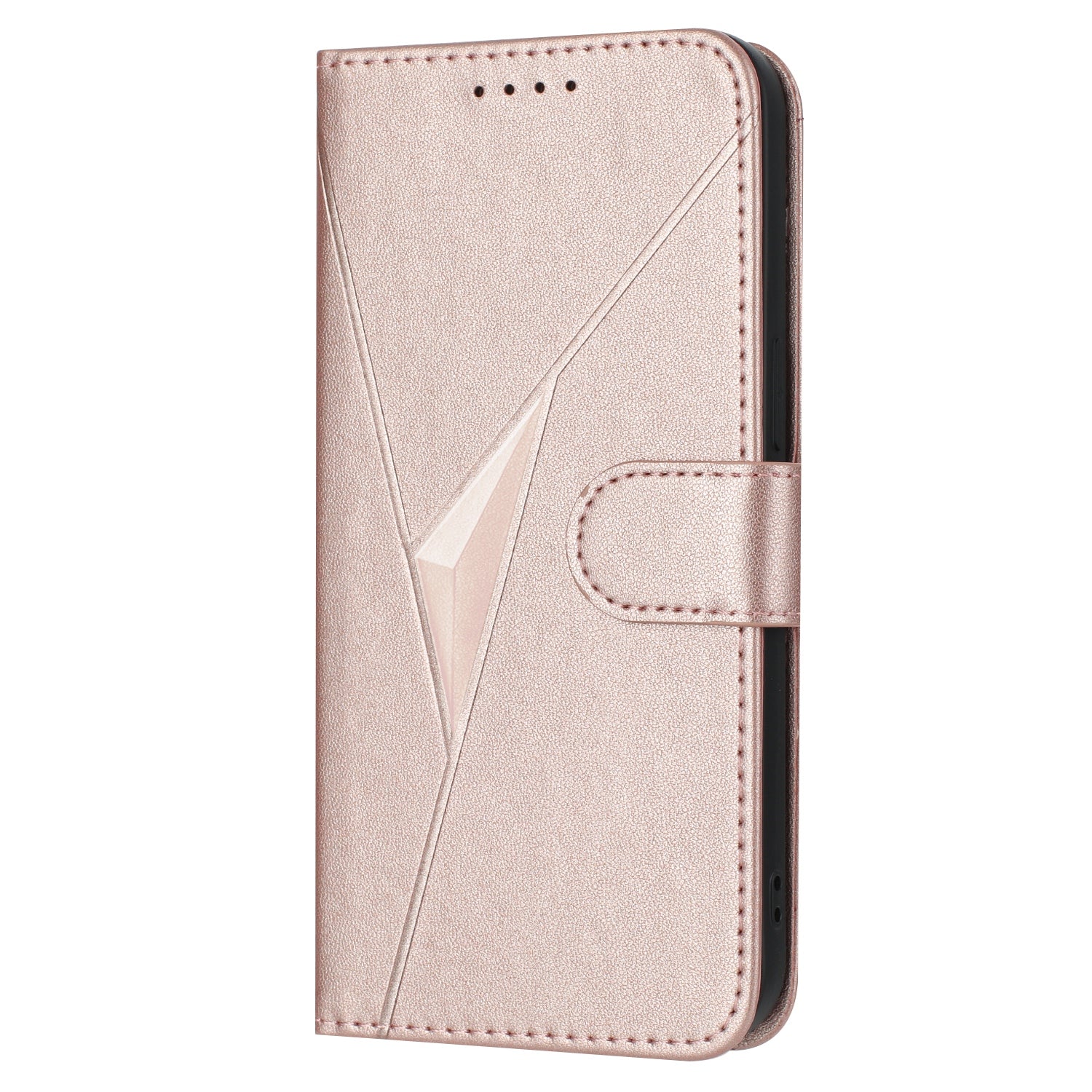 For Xiaomi 17 Pro Case Triangle Imprint Leather Phone Cover with Lanyard - Rose Gold