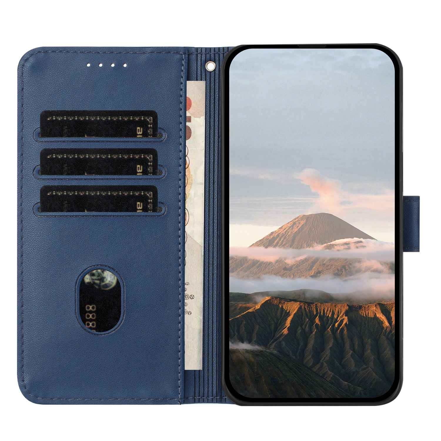 For Xiaomi 17 Pro Case Triangle Imprint Leather Phone Cover with Lanyard - Royal Blue