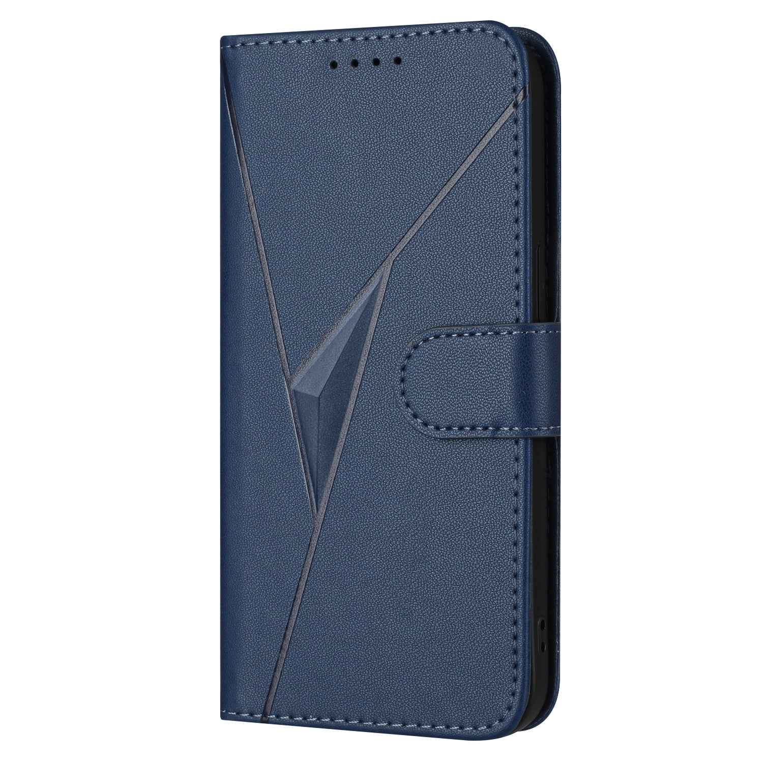 For Xiaomi 17 Pro Case Triangle Imprint Leather Phone Cover with Lanyard - Royal Blue
