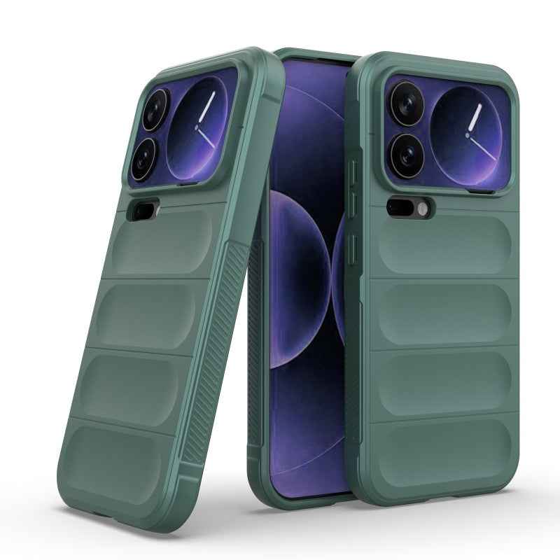 For Xiaomi 17 Pro TPU Case WANLONFENG HD Series Anti Slip Phone Cover with Tempered Glass - Army Green