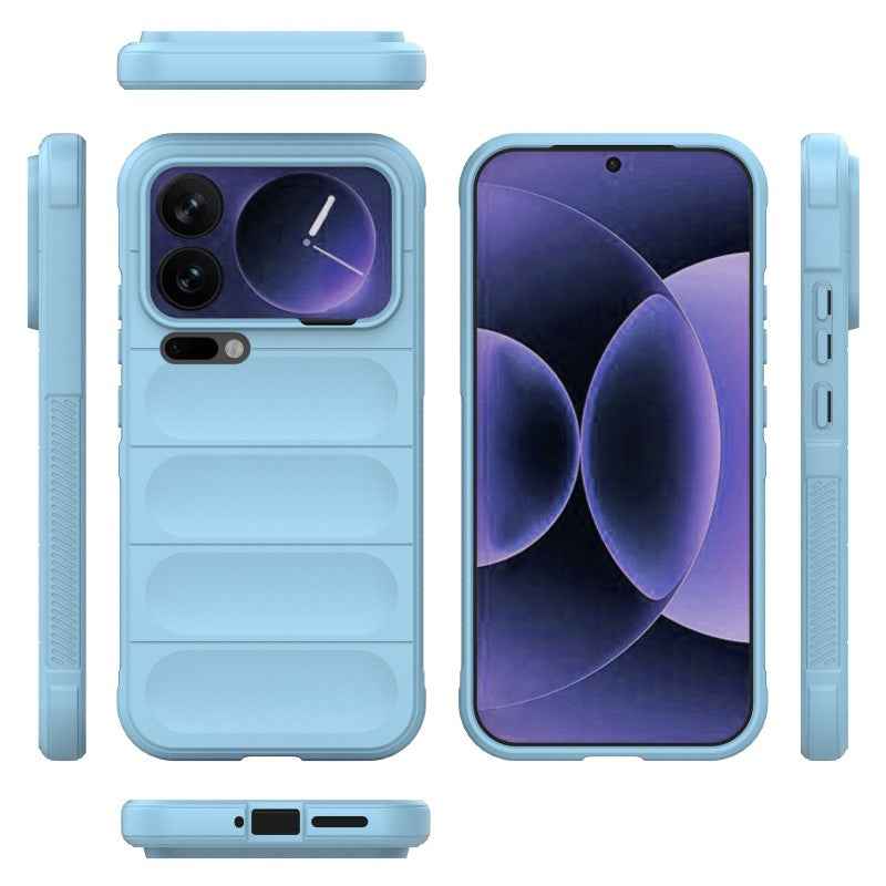 For Xiaomi 17 Pro TPU Case WANLONFENG HD Series Anti Slip Phone Cover with Tempered Glass - Baby Blue