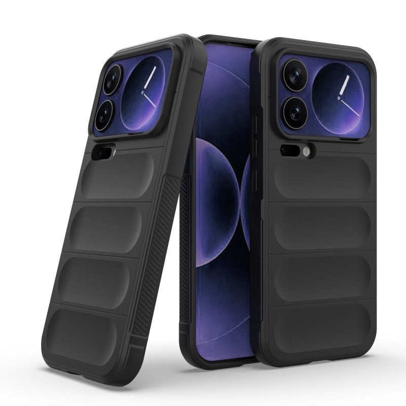 For Xiaomi 17 Pro Max TPU Case WANLONFENG HD Series Anti Slip Phone Cover with Tempered Glass - Black