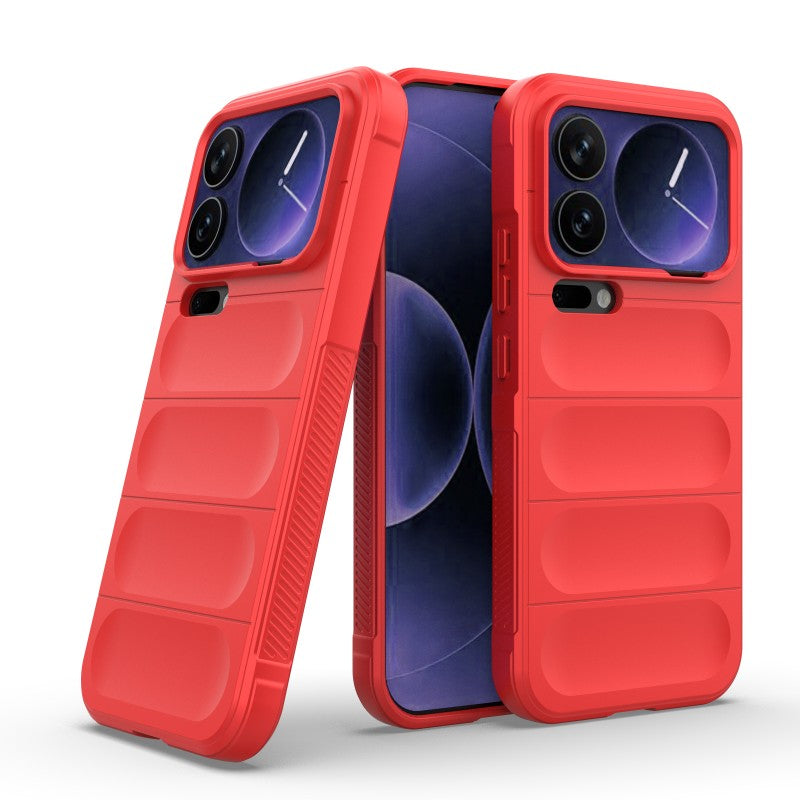 For Xiaomi 17 Pro Max TPU Case WANLONFENG HD Series Anti Slip Phone Cover with Tempered Glass - Red