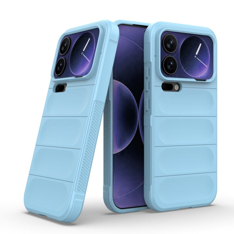 For Xiaomi 17 Pro Max TPU Case WANLONFENG HD Series Anti Slip Phone Cover with Tempered Glass - Baby Blue