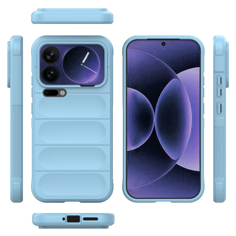 For Xiaomi 17 Pro Max TPU Case WANLONFENG HD Series Anti Slip Phone Cover with Tempered Glass - Baby Blue