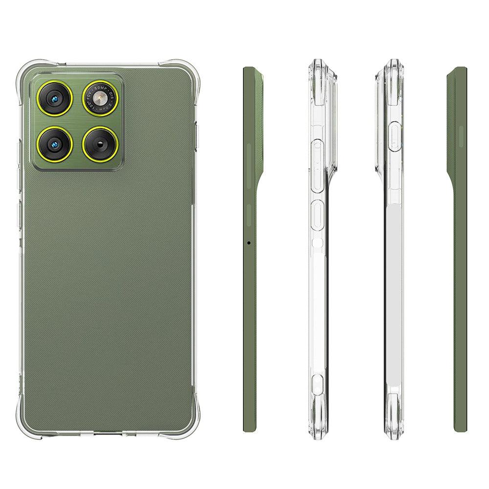 For Motorola Edge 70 5G 2.0mm TPU Phone Cover WANLONFENG WL2 Series Case with 2Pcs Tempered Glass (Big Lens Hole) - Transparent