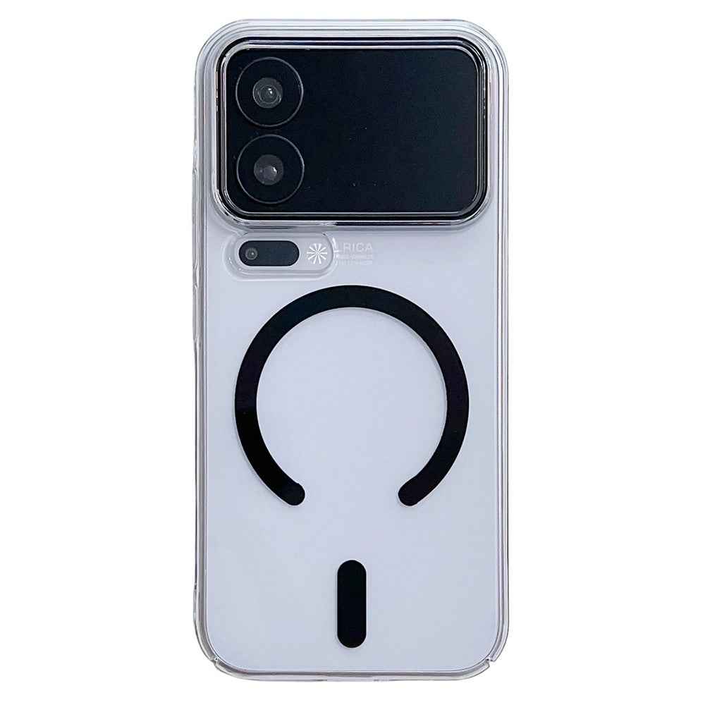 For Xiaomi 17 Pro Magnetic Case Ultra Thin Clear PC Phone Back Cover - Black
