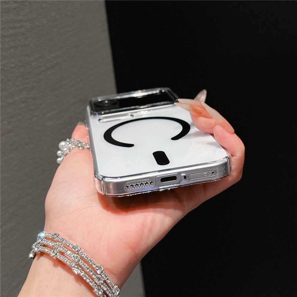For Xiaomi 17 Pro Magnetic Case Ultra Thin Clear PC Phone Back Cover - White