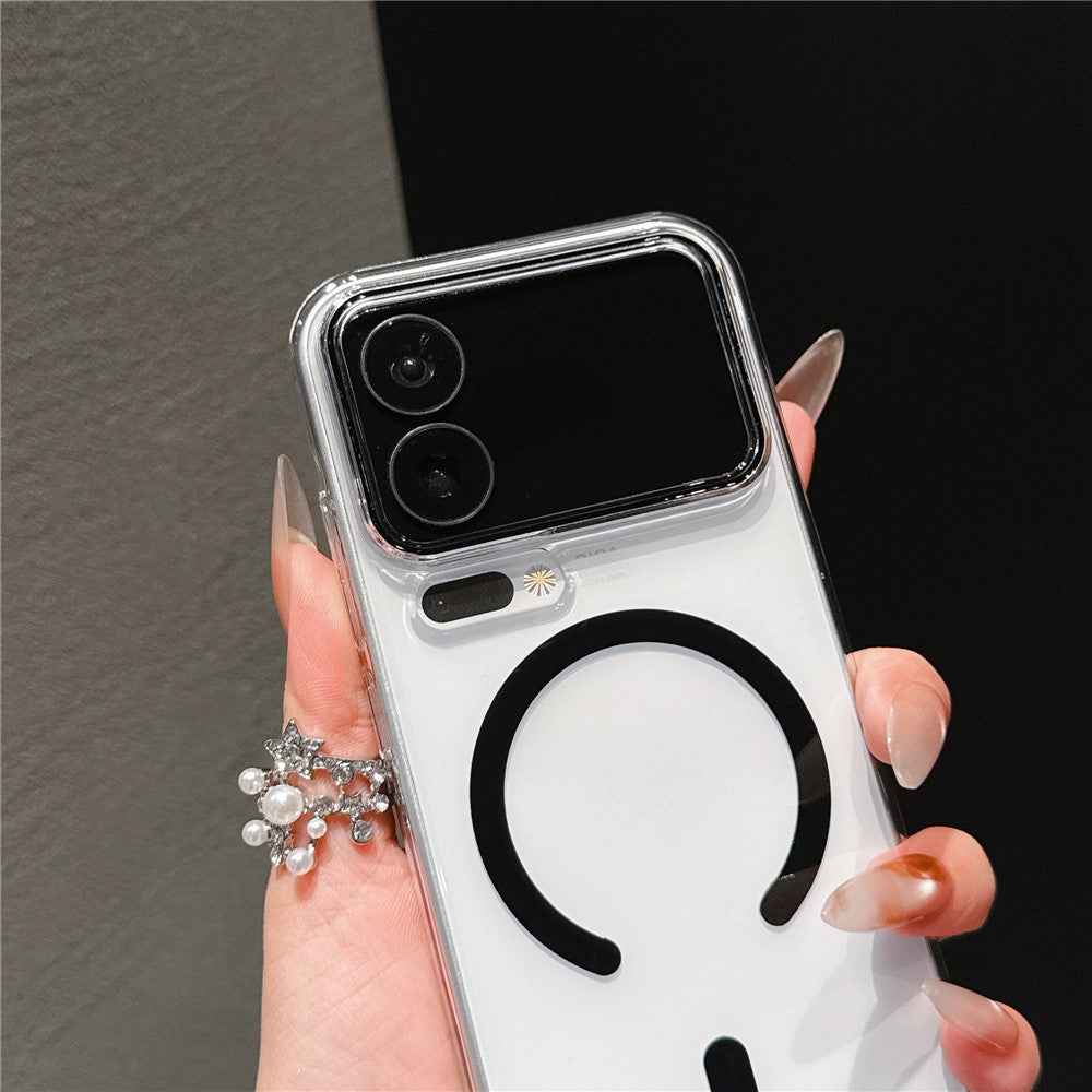 For Xiaomi 17 Pro Magnetic Case Ultra Thin Clear PC Phone Back Cover - White