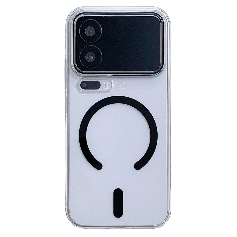 For Xiaomi 17 Pro Max Magnetic Case Ultra Thin Clear PC Phone Back Cover - Black