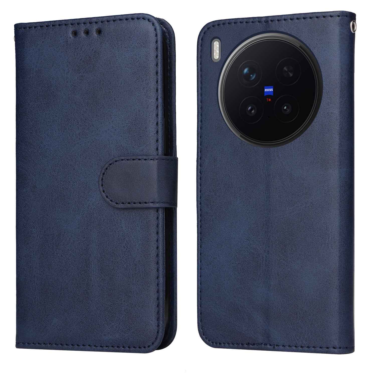 For vivo X300 Pro 5G Case Wallet PU Leather Folio Flip Phone Cover - Blue