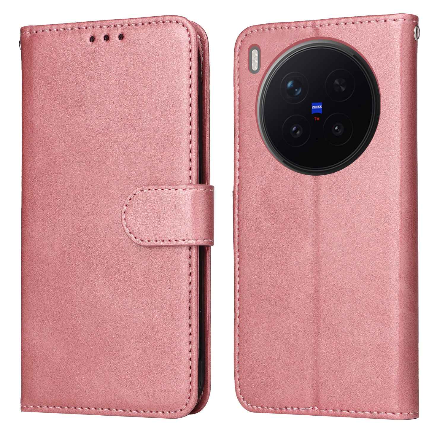 For vivo X300 Pro 5G Case Wallet PU Leather Folio Flip Phone Cover - Pink