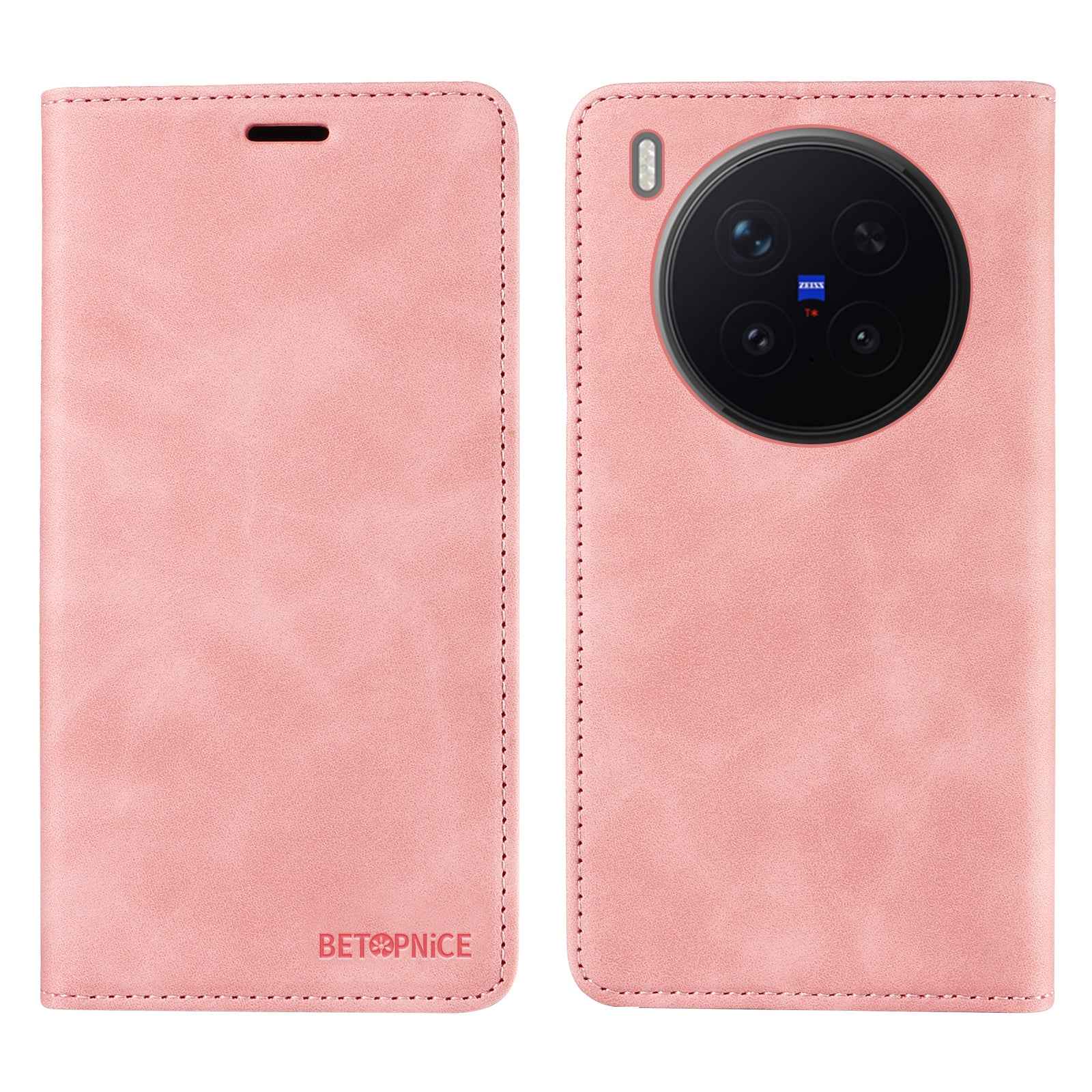 BETOPNICE For vivo X300 Pro 5G Case  Magnetic Closure RFID Blocking Wallet Stand Leather Phone Cover - Pink