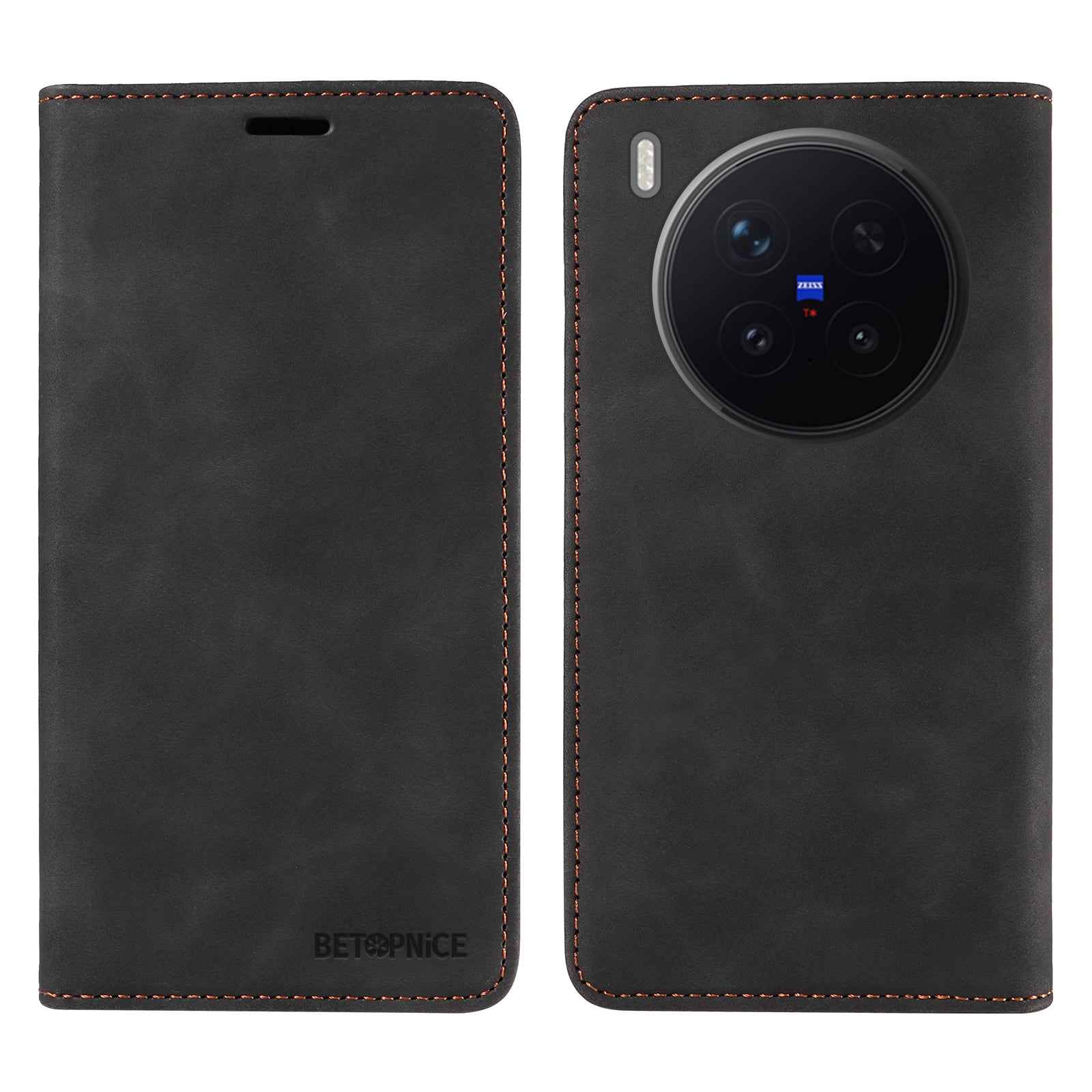 BETOPNICE For vivo X300 Pro 5G Case  Magnetic Closure RFID Blocking Wallet Stand Leather Phone Cover - Black