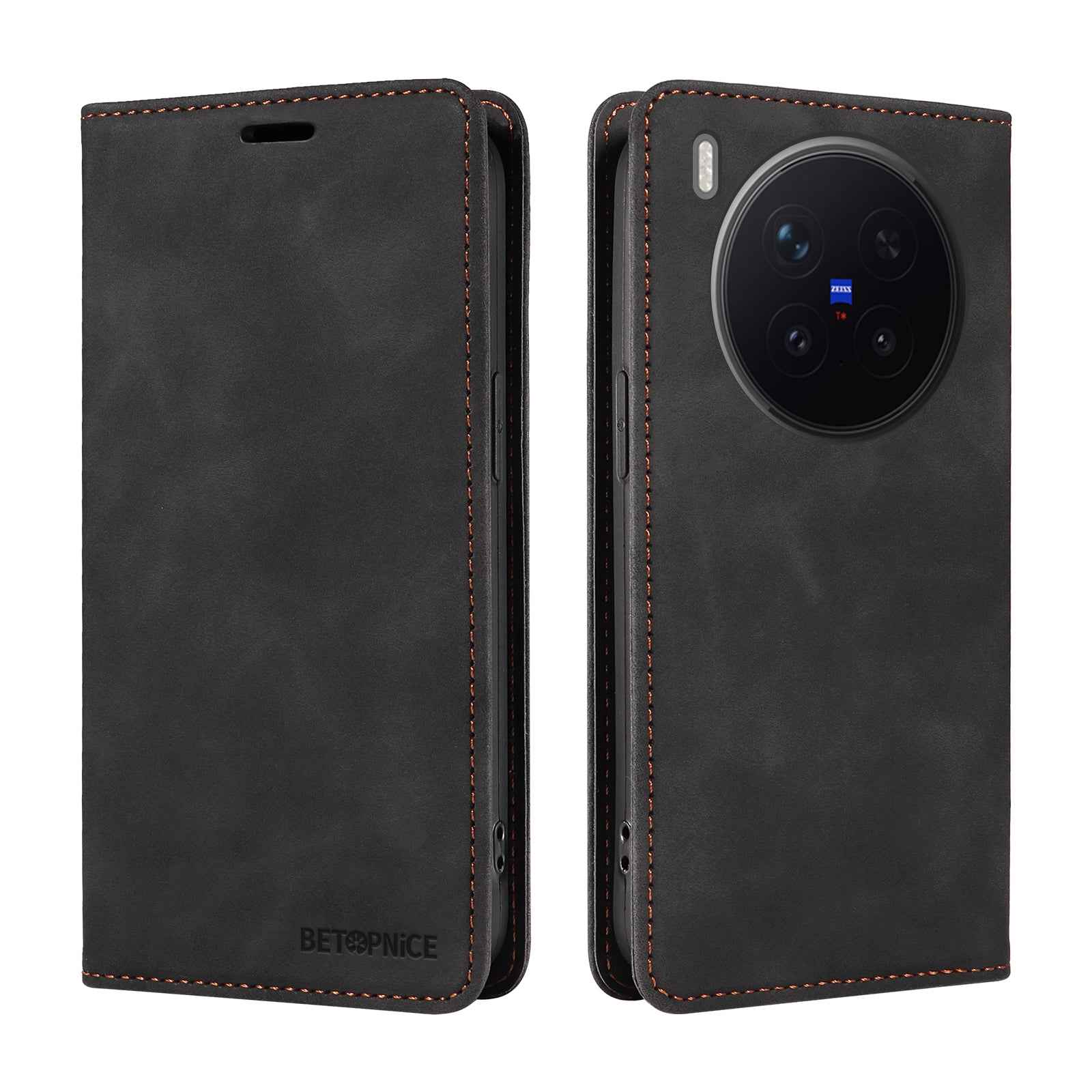 BETOPNICE For vivo X300 Pro 5G Case  Magnetic Closure RFID Blocking Wallet Stand Leather Phone Cover - Black