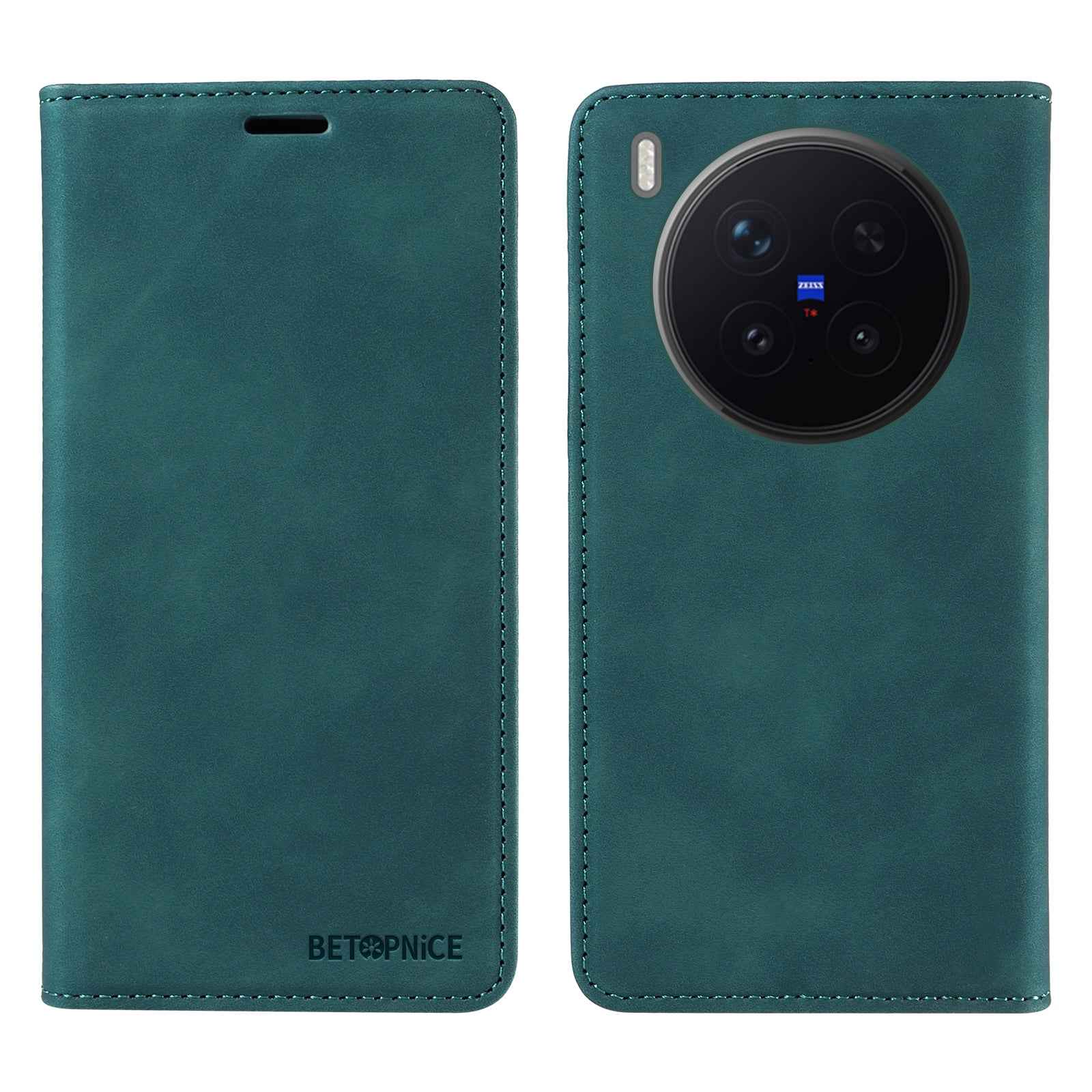 BETOPNICE For vivo X300 Pro 5G Case  Magnetic Closure RFID Blocking Wallet Stand Leather Phone Cover - Green